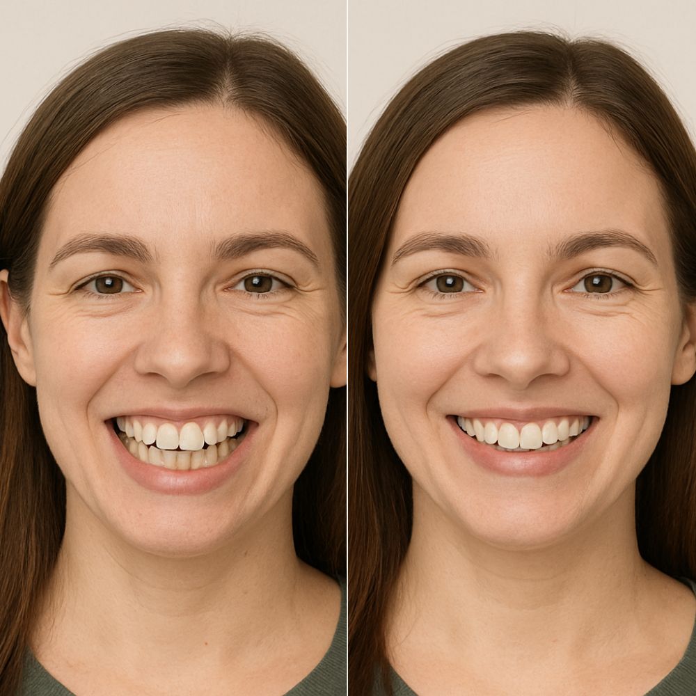 woman smiling after smile makeover at Heaton mersey orthodontic centre